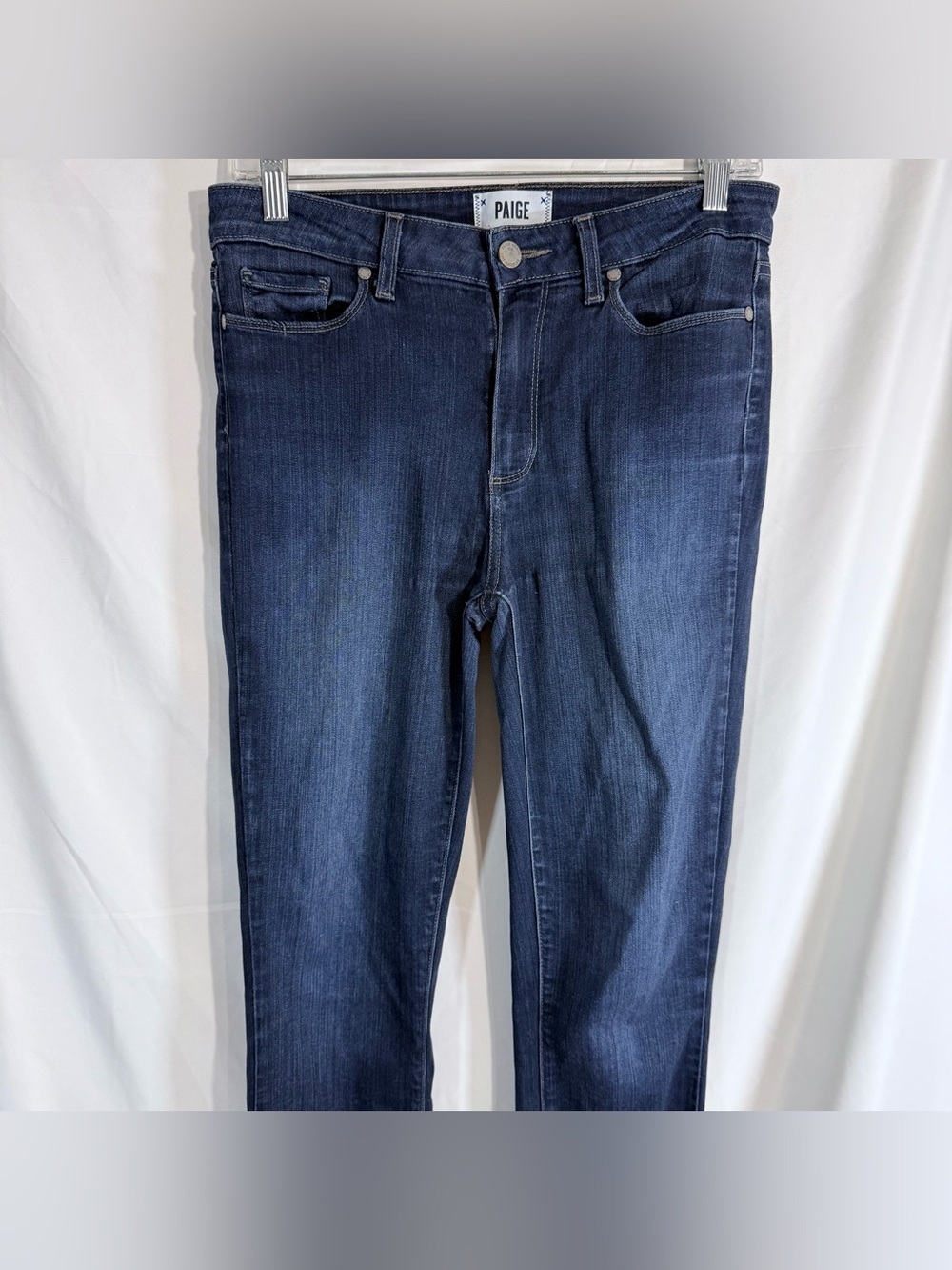 Paige "Hoxton Ultra Skinny" High Rise Dark Wash Skinny Jeans In Mona Color Sz 29 - Picture 5 of 11